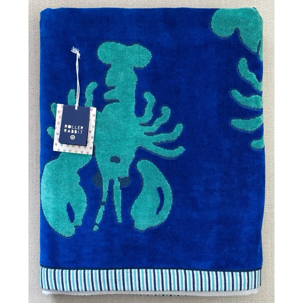 Roller Rabbit x Target Lobsters Beach Towel Cobalt‎ Blue